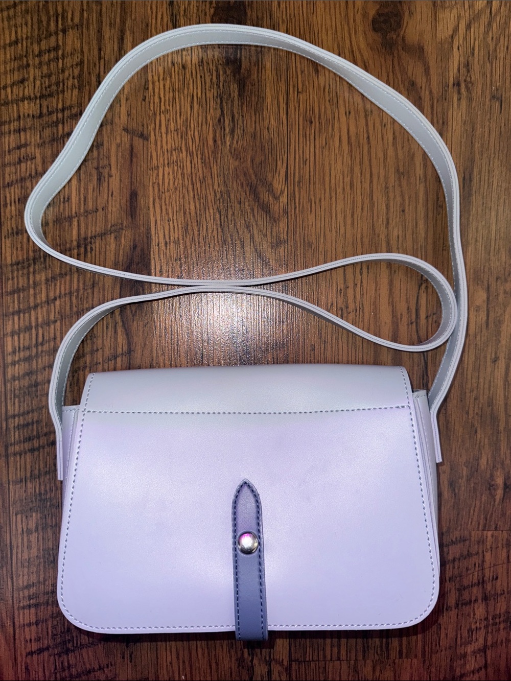 Leather Blue on blue Crossbody Shoulder Bag with Front Strap 38.B1